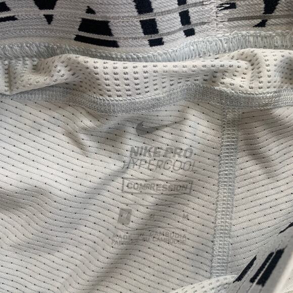 Nike Leggings Mens M Medium White Grey Pro Combat Hypercool Compression Tight - Picture 6 of 12